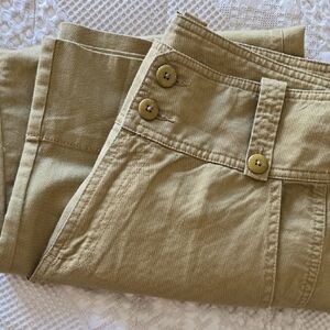 Sundance Khaki Wide Leg Cotton Linen Blend Pants  Normcore Minimalist Classic 10